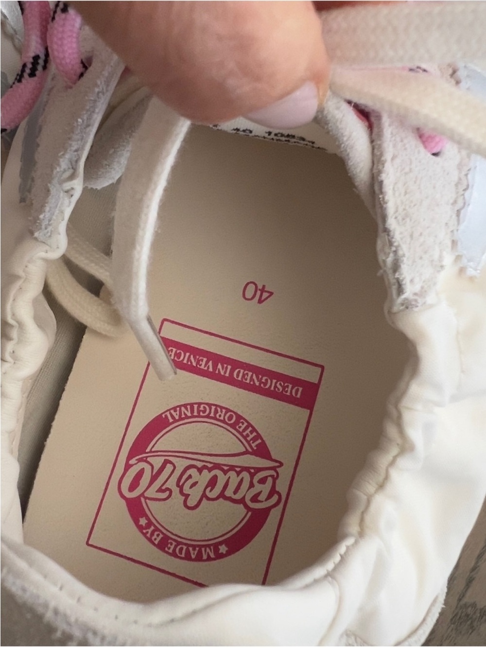 Anthropologie Back 70 Rocket Sneakers in Ice White and Pink - Picture 5 of 8
